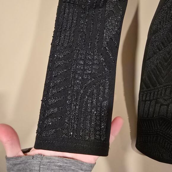 Women's Miss Selfridge Black Beaded Long Sleeve Bodycon Party Dress | Size 2 - Picture 5 of 11